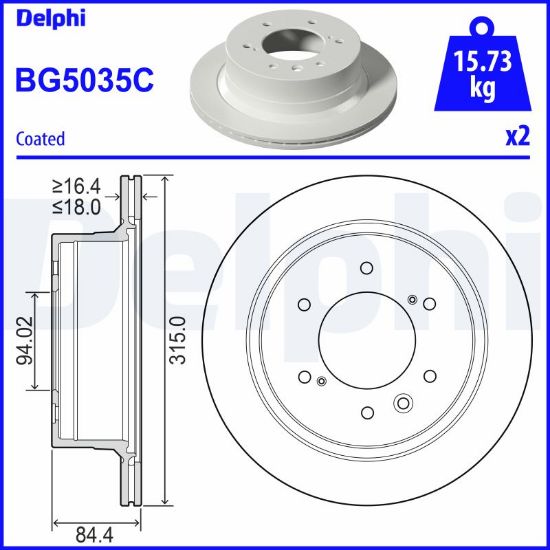 Obrázok Brzdový kotúč DELPHI  BG5035C