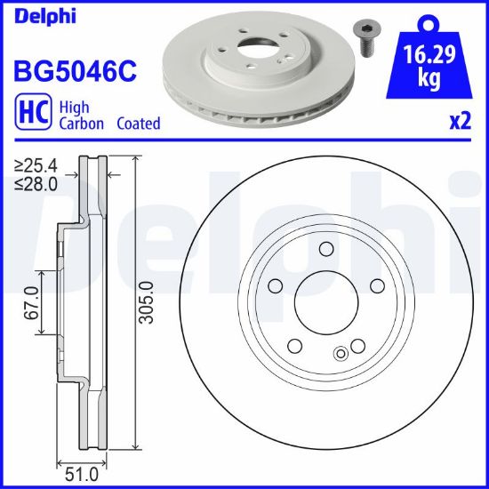Obrázok Brzdový kotúč DELPHI  BG5046C
