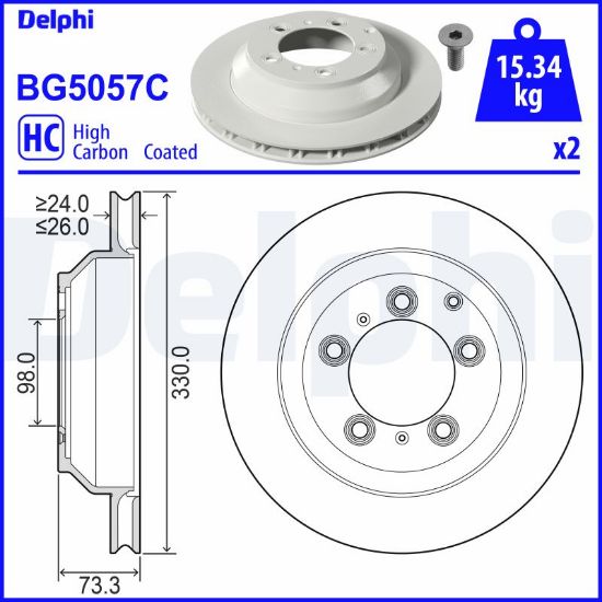 Obrázok Brzdový kotúč DELPHI  BG5057C