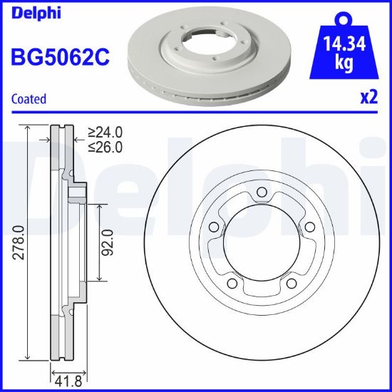 Obrázok Brzdový kotúč DELPHI  BG5062C