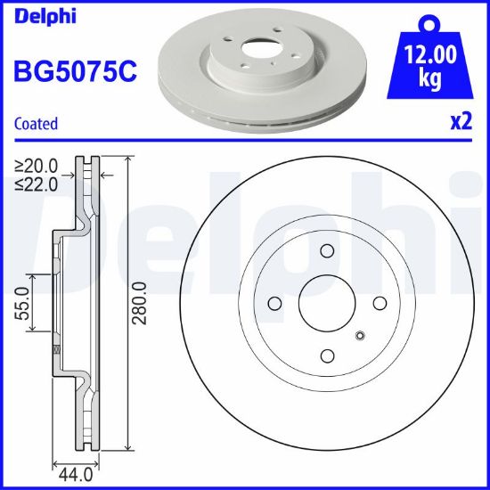 Obrázok Brzdový kotúč DELPHI  BG5075C