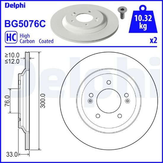Obrázok Brzdový kotúč DELPHI  BG5076C