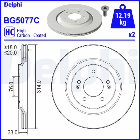 Obrázok Brzdový kotúč DELPHI  BG5077C
