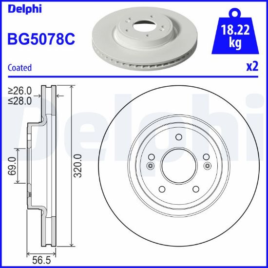 Obrázok Brzdový kotúč DELPHI  BG5078C