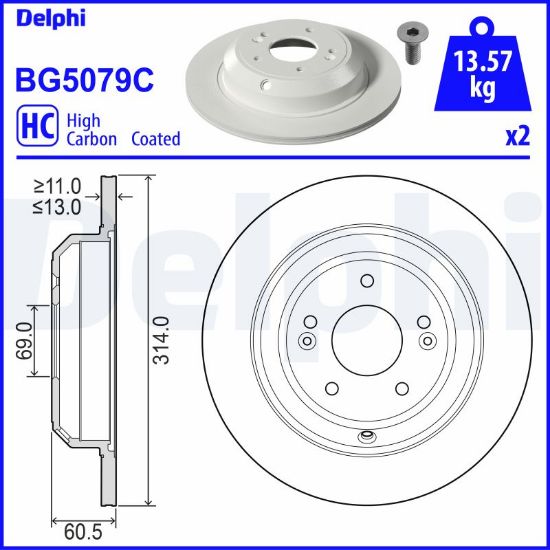 Obrázok Brzdový kotúč DELPHI  BG5079C