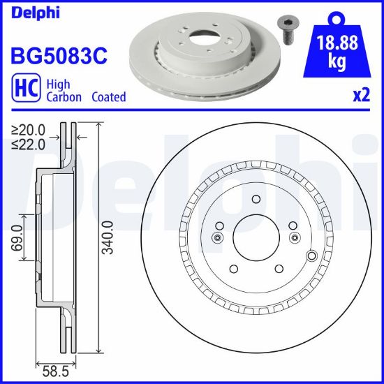 Obrázok Brzdový kotúč DELPHI  BG5083C