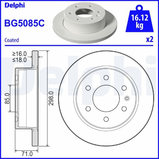 Obrázok Brzdový kotúč DELPHI  BG5085C