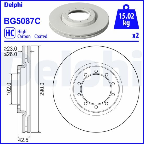 Obrázok Brzdový kotúč DELPHI  BG5087C