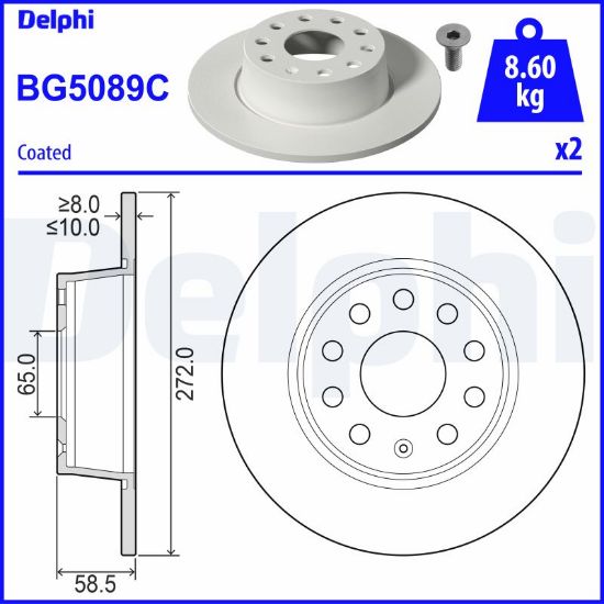 Obrázok Brzdový kotúč DELPHI  BG5089C