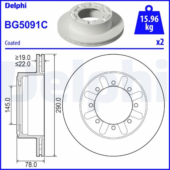 Obrázok Brzdový kotúč DELPHI  BG5091C