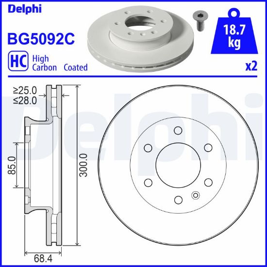 Obrázok Brzdový kotúč DELPHI  BG5092C