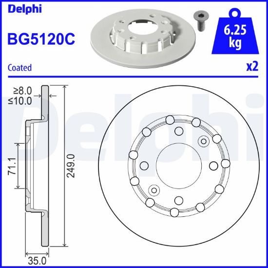 Obrázok Brzdový kotúč DELPHI  BG5120C