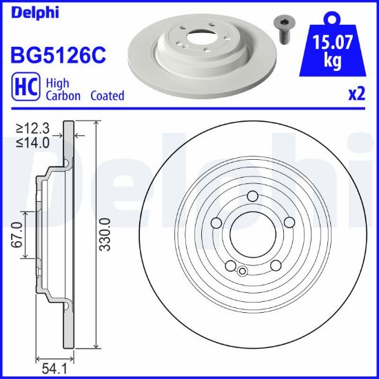 Obrázok Brzdový kotúč DELPHI  BG5126C