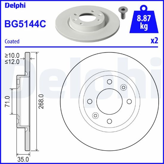 Obrázok Brzdový kotúč DELPHI  BG5144C