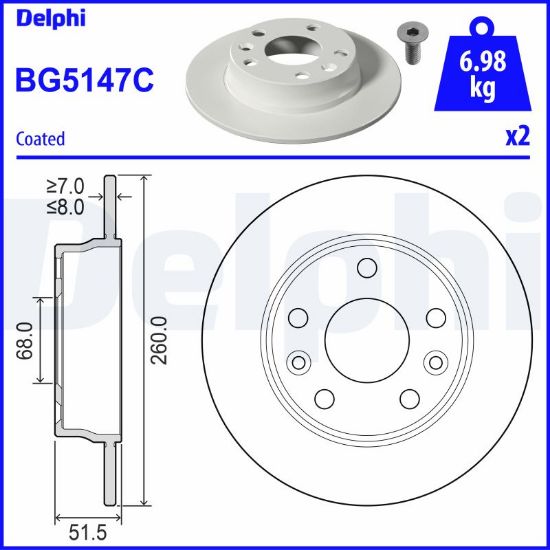 Obrázok Brzdový kotúč DELPHI  BG5147C