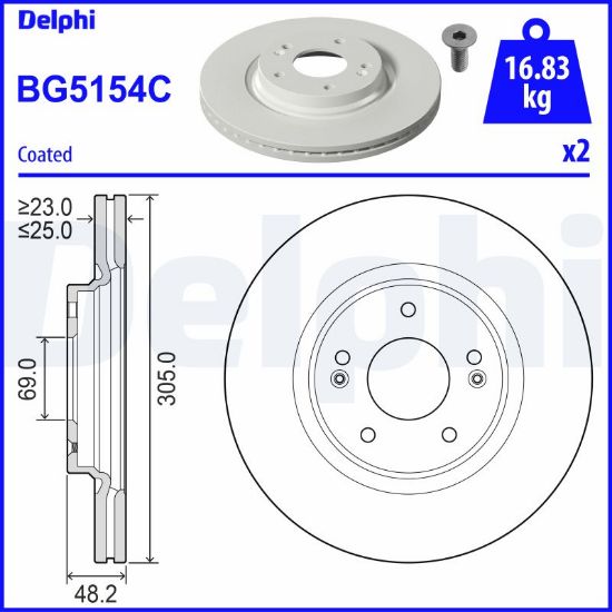 Obrázok Brzdový kotúč DELPHI  BG5154C
