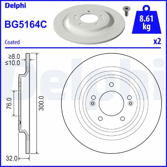 Obrázok Brzdový kotúč DELPHI  BG5164C