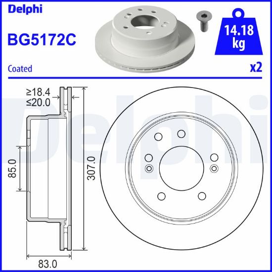 Obrázok Brzdový kotúč DELPHI  BG5172C