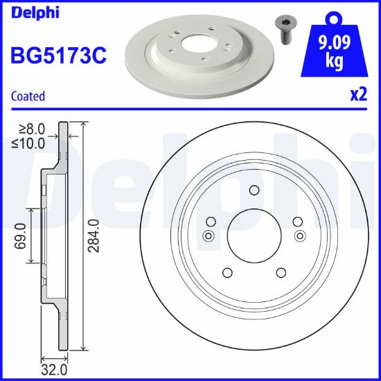 Obrázok Brzdový kotúč DELPHI  BG5173C
