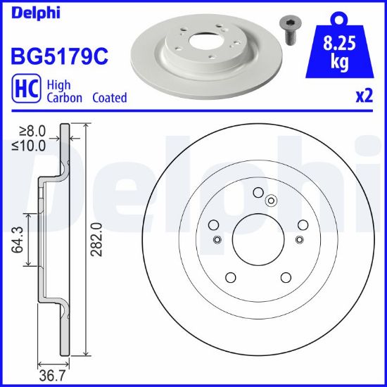 Obrázok Brzdový kotúč DELPHI  BG5179C