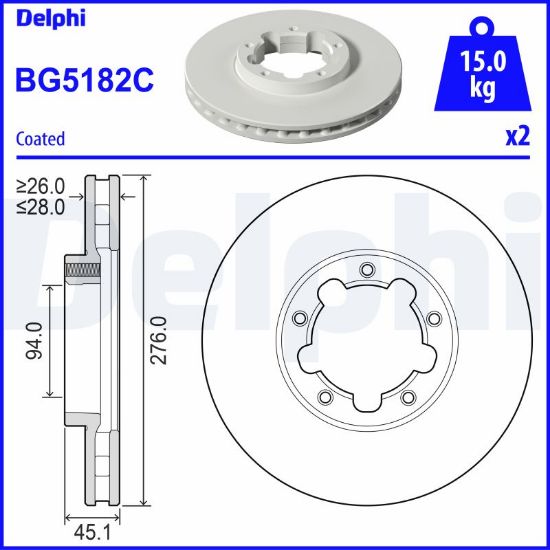 Obrázok Brzdový kotúč DELPHI  BG5182C