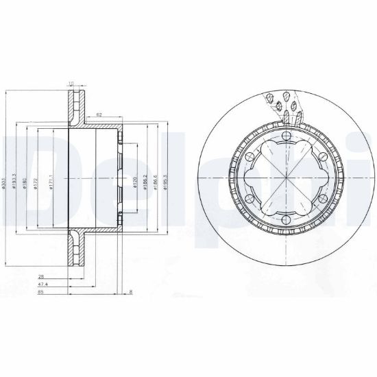 Obrázok Brzdový kotúč DELPHI  BG9015