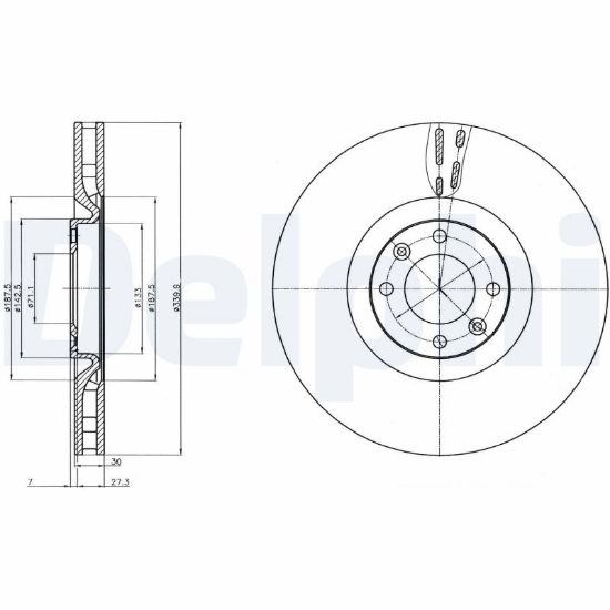 Obrázok Brzdový kotúč DELPHI  BG9107C