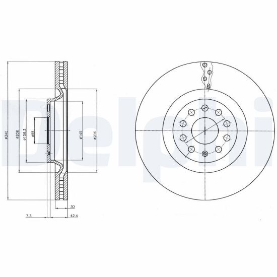 Obrázok Brzdový kotúč DELPHI  BG9109
