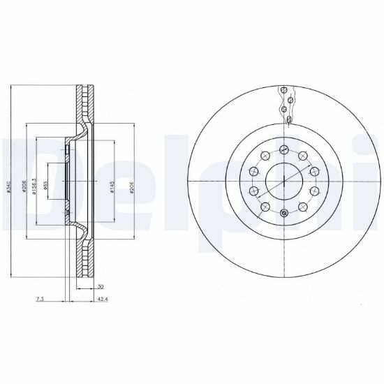 Obrázok Brzdový kotúč DELPHI  BG9109C