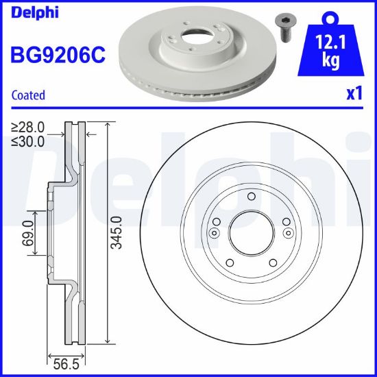 Obrázok Brzdový kotúč DELPHI  BG9206C
