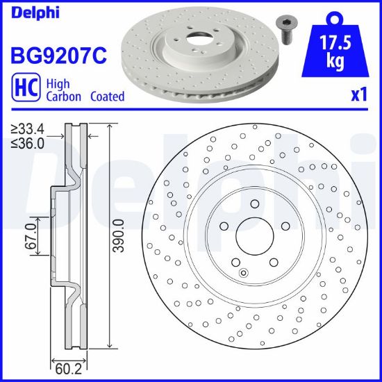 Obrázok Brzdový kotúč DELPHI  BG9207C