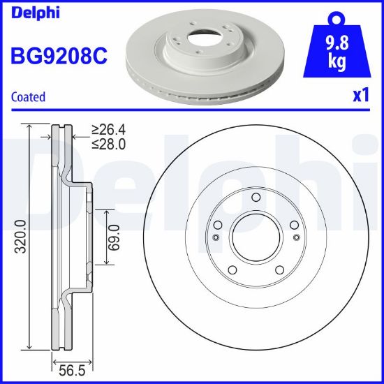 Obrázok Brzdový kotúč DELPHI  BG9208C