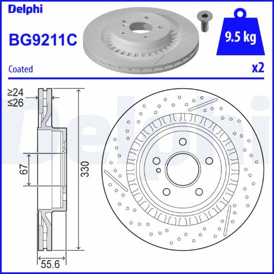 Obrázok Brzdový kotúč DELPHI  BG9211C