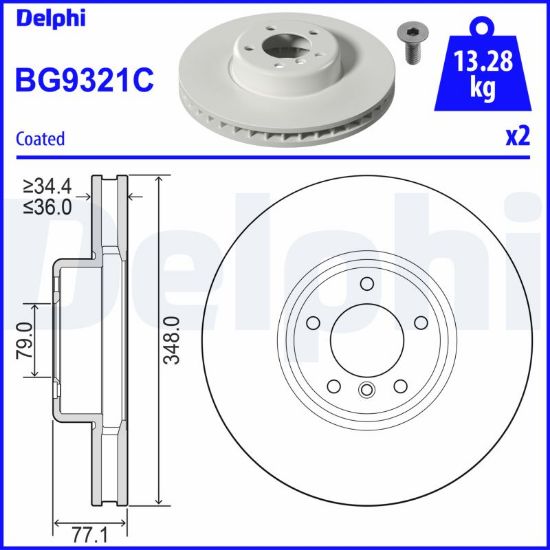 Obrázok Brzdový kotúč DELPHI  BG9321C