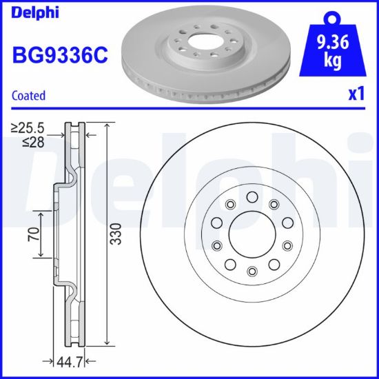 Obrázok Brzdový kotúč DELPHI  BG9336C