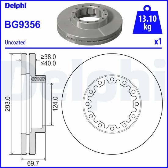 Obrázok Brzdový kotúč DELPHI  BG9356