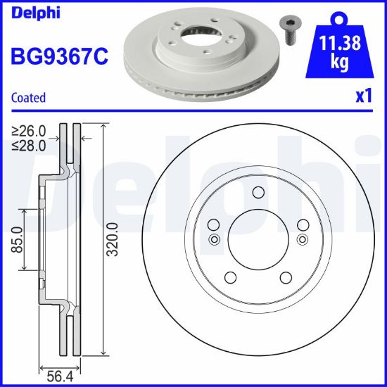Obrázok Brzdový kotúč DELPHI  BG9367C
