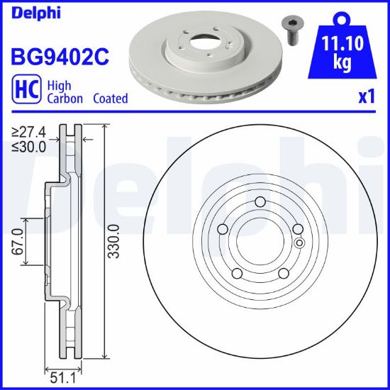 Obrázok Brzdový kotúč DELPHI  BG9402C