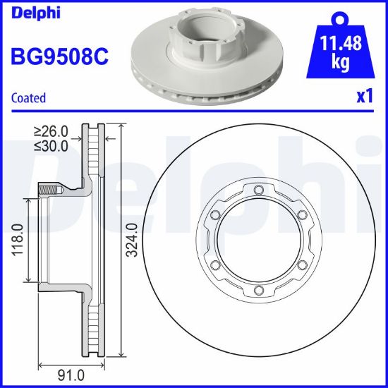 Obrázok Brzdový kotúč DELPHI  BG9508C