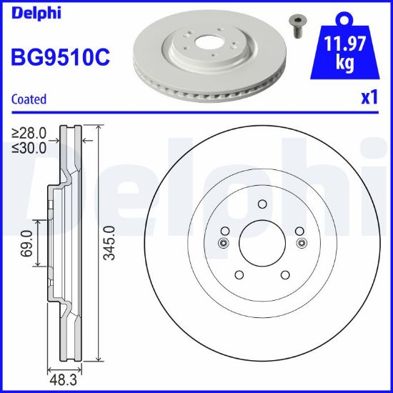 Obrázok Brzdový kotúč DELPHI  BG9510C
