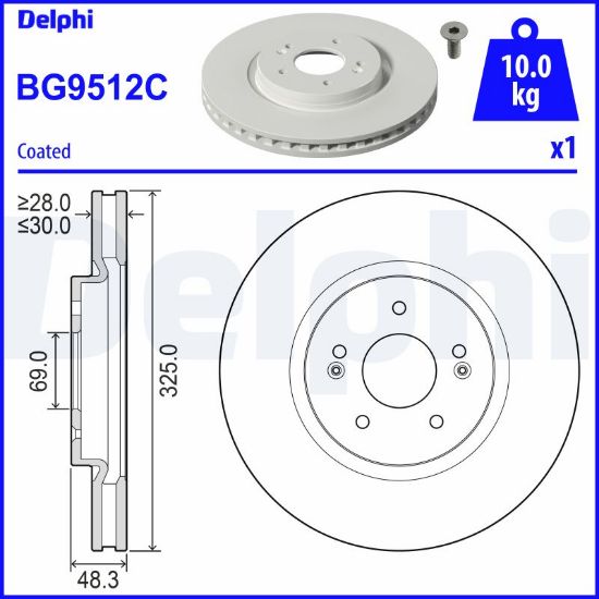 Obrázok Brzdový kotúč DELPHI  BG9512C