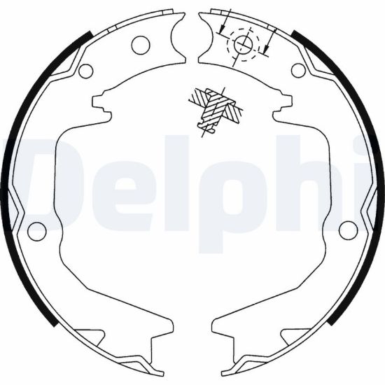 Obrázok Sada brzd. čeľustí parkov. brzdy DELPHI  LS1913