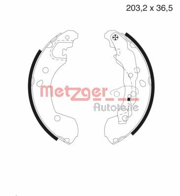 Obrázok Sada brzdových čeľustí METZGER  MG985