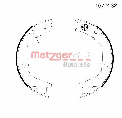 Obrázok Sada brzd. čeľustí parkov. brzdy METZGER  MG994
