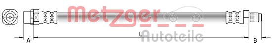 Obrázok Brzdová hadica METZGER  4110996