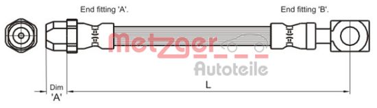 Obrázok Brzdová hadica METZGER  4111436