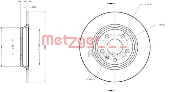 Obrázok Brzdový kotúč METZGER GREENPARTS 6110125