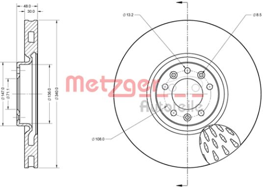 Obrázok Brzdový kotúč METZGER GREENPARTS 6110628