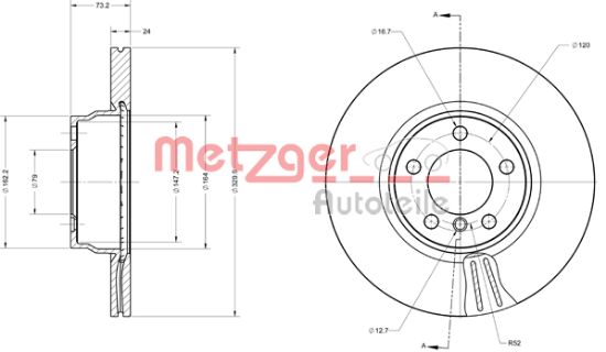 Obrázok Brzdový kotúč METZGER GREENPARTS 6110743