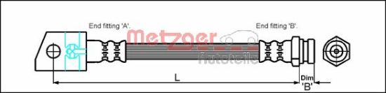 Obrázok Brzdová hadica METZGER  4114749